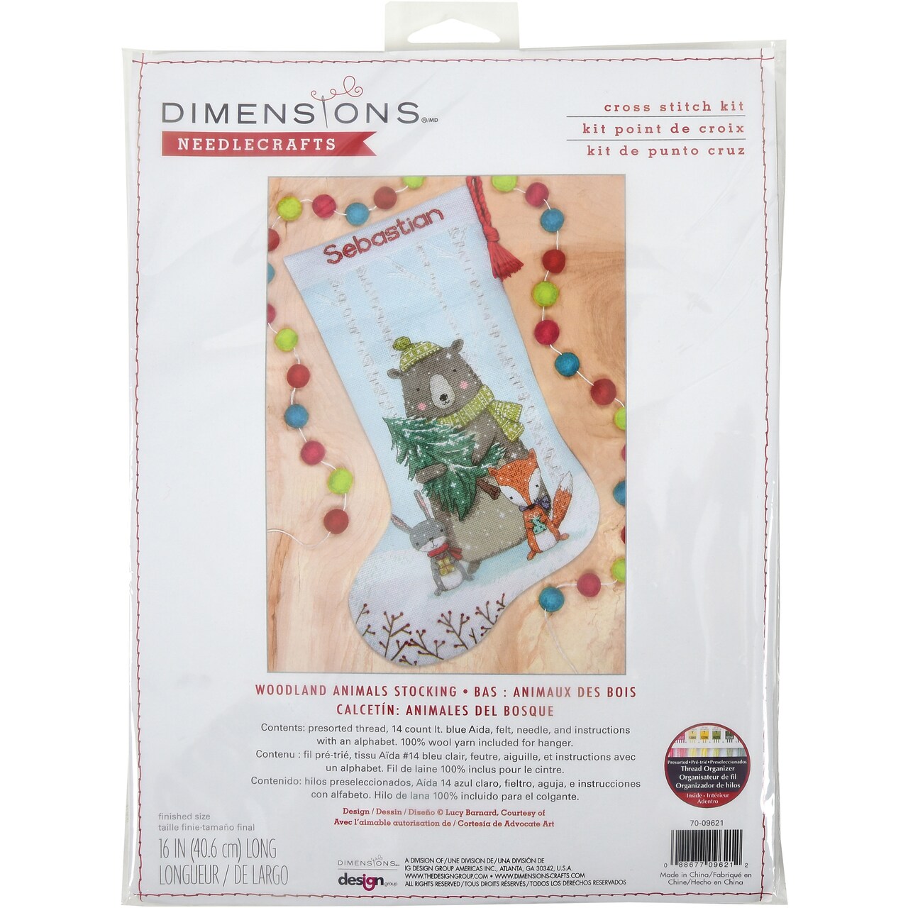 Dimensions Counted Cross Stitch Kit 16" Long-Woodland Animals Stocking